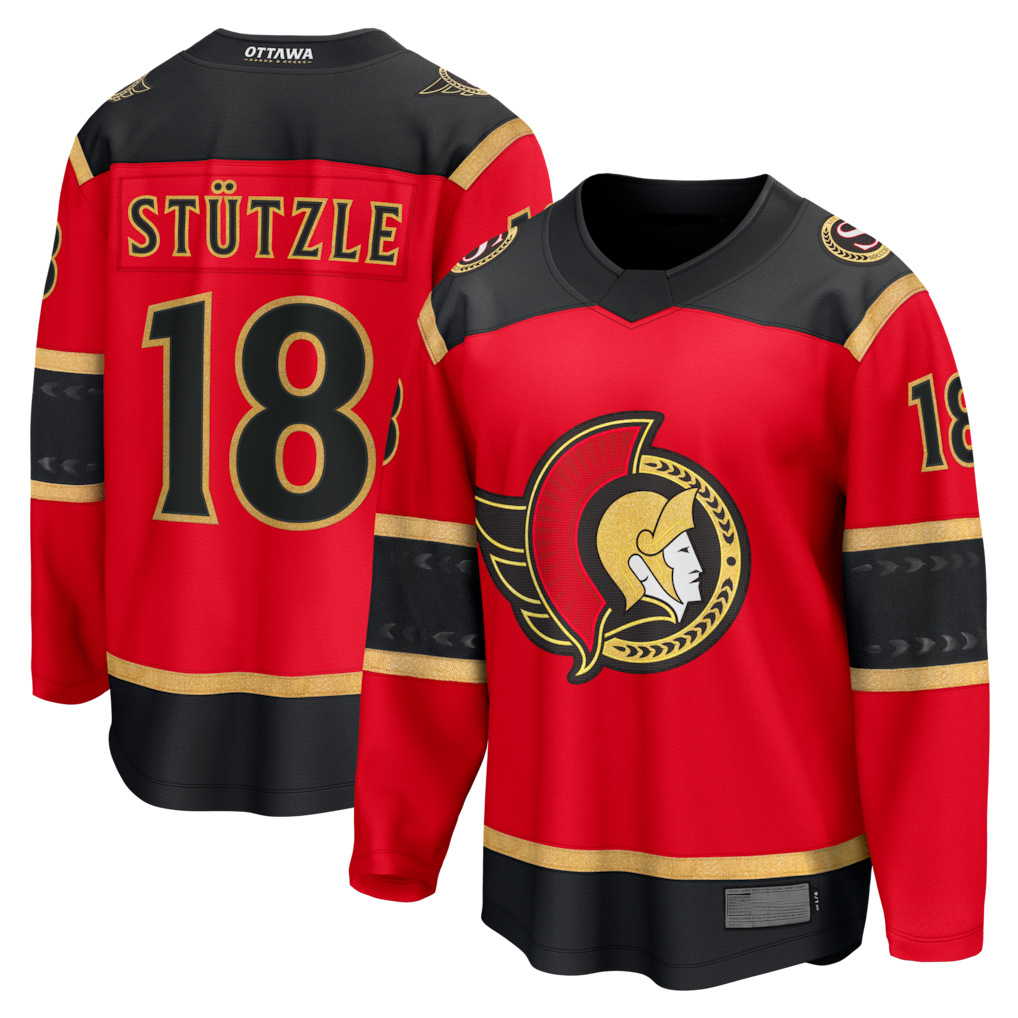 Rebec O.Senators #18 Tim Stutzle Red Alternate Breakaway Jerseys