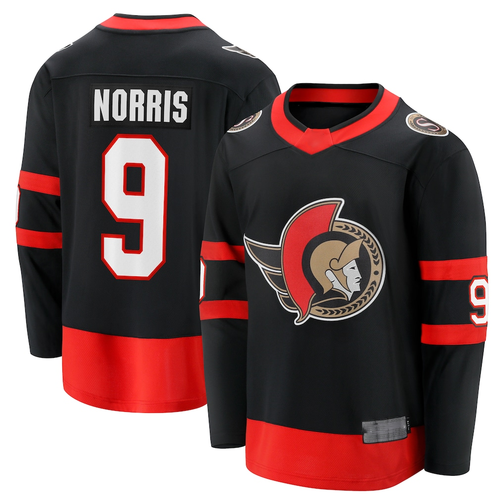 Rebec O.Senators #9 Josh Norris Black Home Breakaway Jerseys