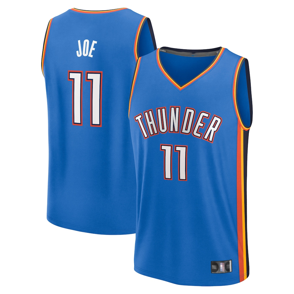 Rebec OC.Thunder #11 Isaiah Joe Blue Fast Break Replica Player Stitched Jerseys- Icon Edition