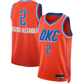Rebec OC.Thunder #2 Shai Gilgeous-Alexander Orange Fast Break Player Stitched Jerseys - Statement Edition