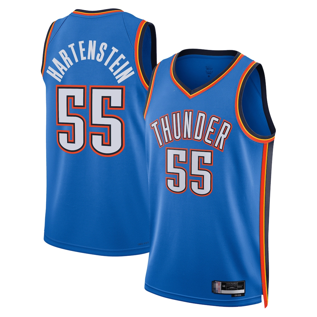 Rebec OC.Thunder #55 Isaiah Hartenstein Blue Swingman Player Stitched Jerseys - Icon Edition