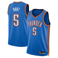 Rebec OC.Thunder #5 Luguentz Dort Blue Swingman Stitched Jerseys - Icon Edition