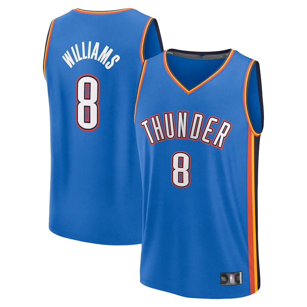 Rebec OC.Thunder #8 Jalen Williams Blue Fast Break Replica Player Stitched Jerseys - Icon Edition