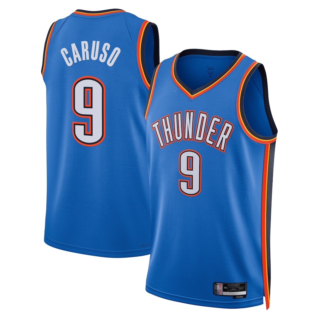 Rebec OC.Thunder #9 Alex Caruso Blue Swingman Stitched Jerseys- Icon Edition