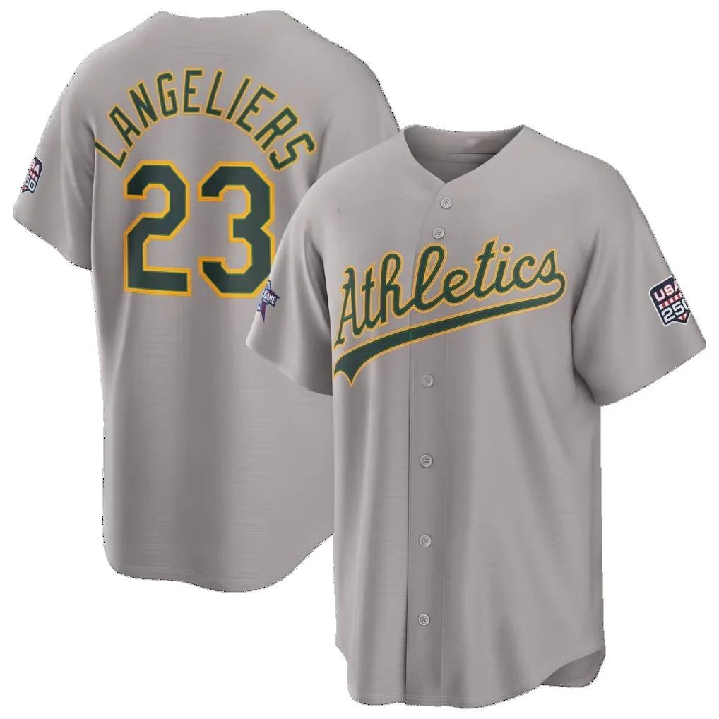 O.Athletics #23 Shea Langeliers 2026 All-Star Game Gray Rebec Replica Baseball Stitched Jerseys