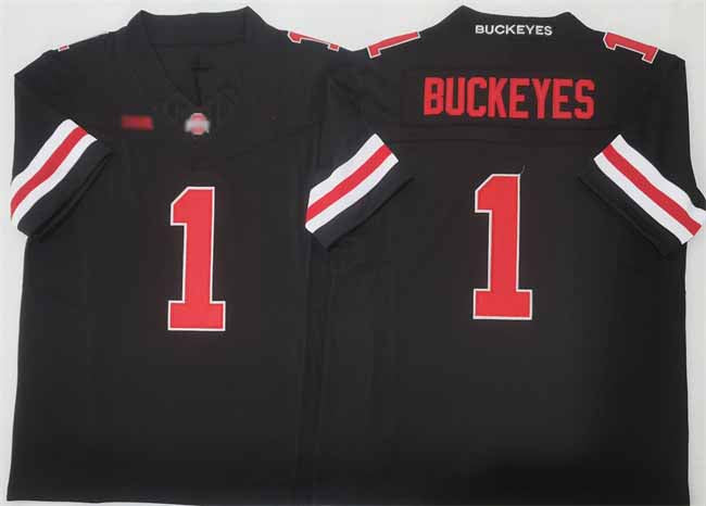 Rebec O.State Buckeyes #1 Buckeyes Black 2025 F.U.S.E. Limited Stitched American College Jerseys