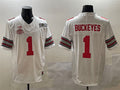 Rebec O.State Buckeyes #1 Buckeyes White 2025 CFP Final With National Champions Patch F.U.S.E. Vapor Limited Stitched Football American College Jerseys