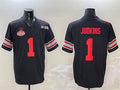Rebec O.State Buckeyes #1 Quinshon Judkins Black 2025 CFP Final With National Champions Patch F.U.S.E. Vapor Limited Stitched Football American College Jerseys