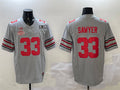 Rebec O.State Buckeyes #33 Jack Sawyer Grey 2025 CFP Final With National Champions Patch F.U.S.E. Vapor Limited Stitched Football American College Jerseys