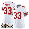 Rebec O.State Buckeyes #33 Jack Sawyer White 2025 CFP Final Patch F.U.S.E. Vapor Limited Stitched Football American College Jerseys
