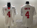 Rebec O.State Buckeyes #4 Jeremiah Smith White 2025 CFP Final With National Champions Patch F.U.S.E. Vapor Limited Stitched Football American College Jerseys