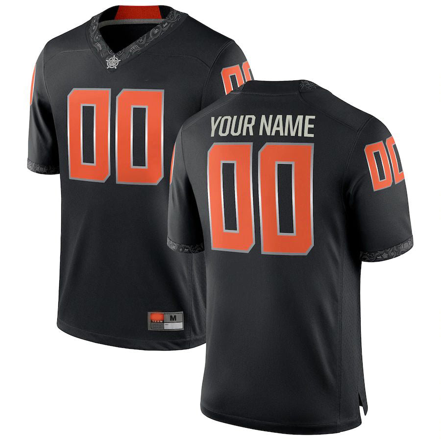 Rebec Custom O.State Cowboys Game Jersey Black Football Jersey American Stitched College Jerseys