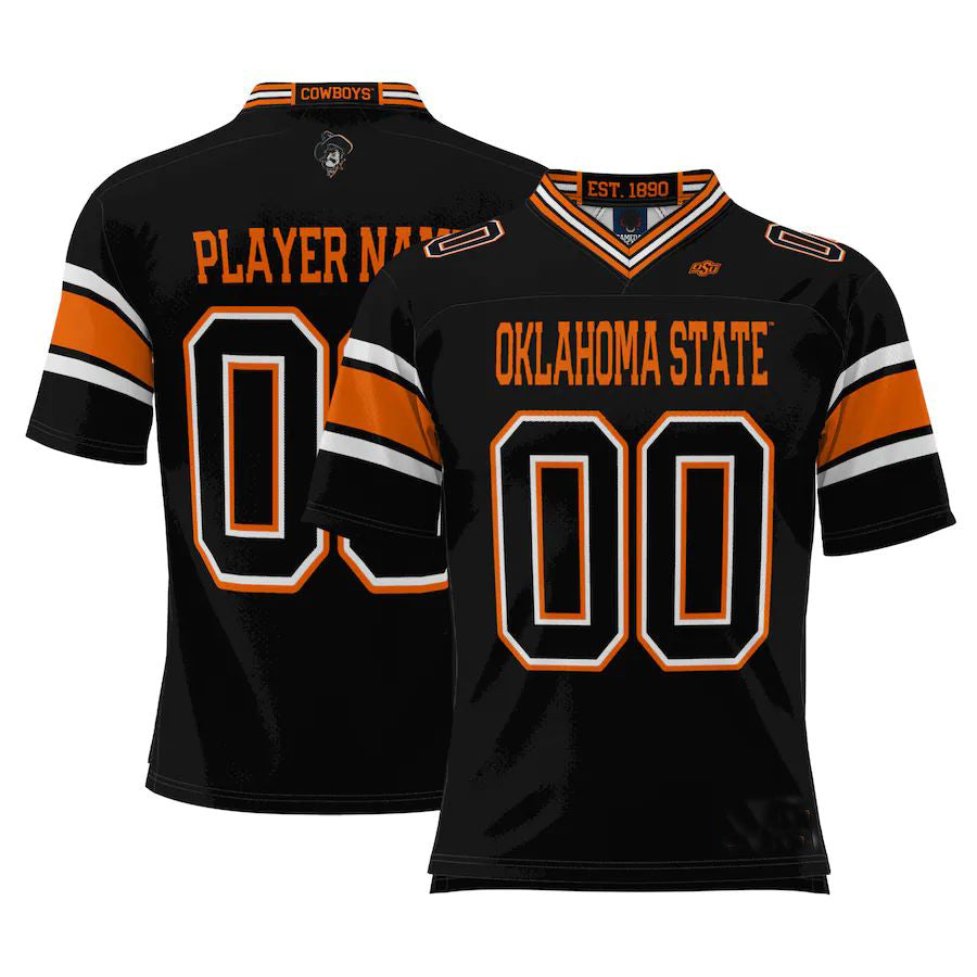 Rebec Custom O.State Cowboys ProSphere NIL Pick-A-Player Football Jersey Black American Stitched College Jerseys
