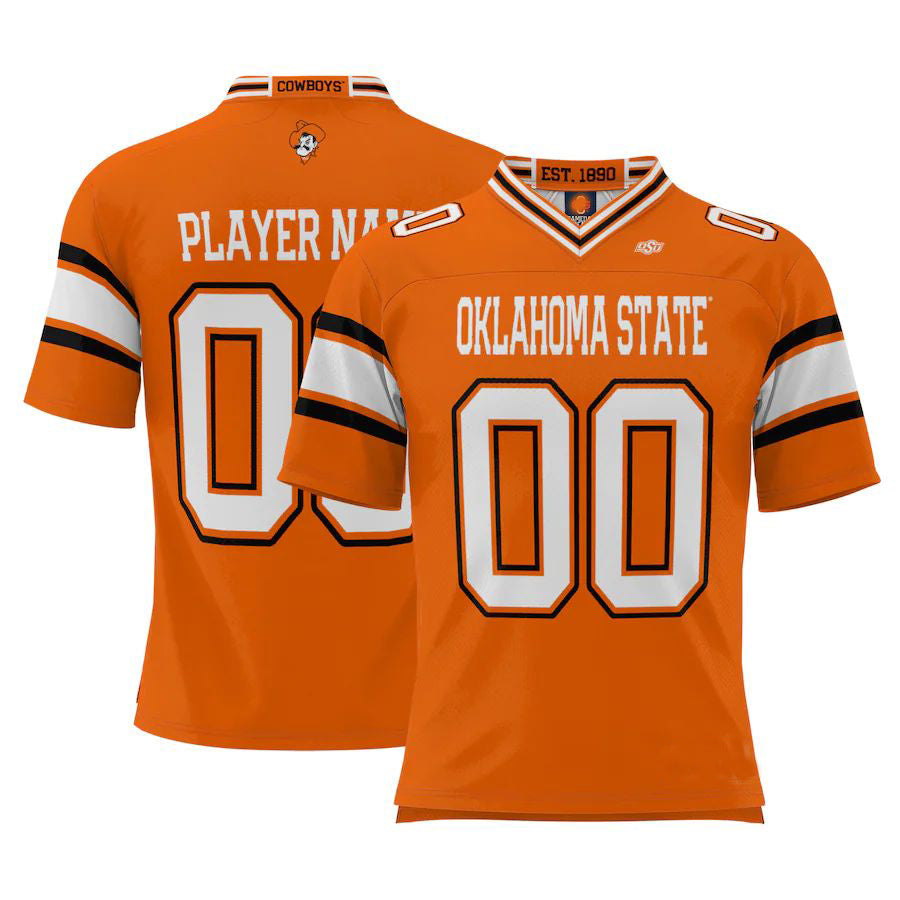 Rebec Custom O.State Cowboys ProSphere NIL Pick-A-Player Football Jersey Orange American Stitched College Jerseys
