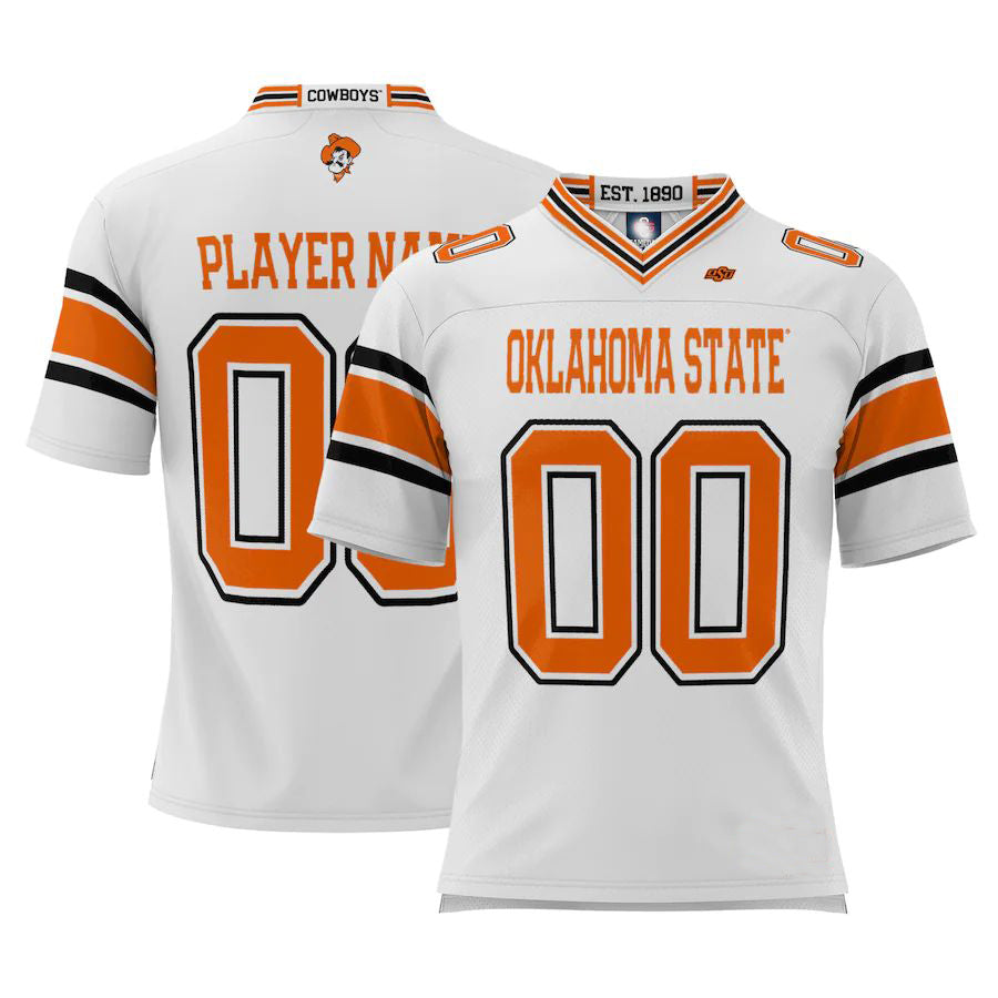 Rebec Custom O.State Cowboys ProSphere Youth NIL Pick-A-Player Football Jersey White American Stitched College Jerseys