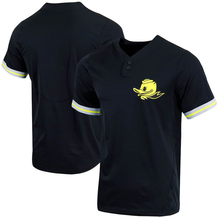 Rebec O.Ducks Replica Two-Button Baseball Jersey Black Stitched American College Jerseys