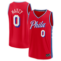 Rebec P.76ers #0 Tyrese Maxey  Red Fast Break Replica Player Jerseys - Statement Edition