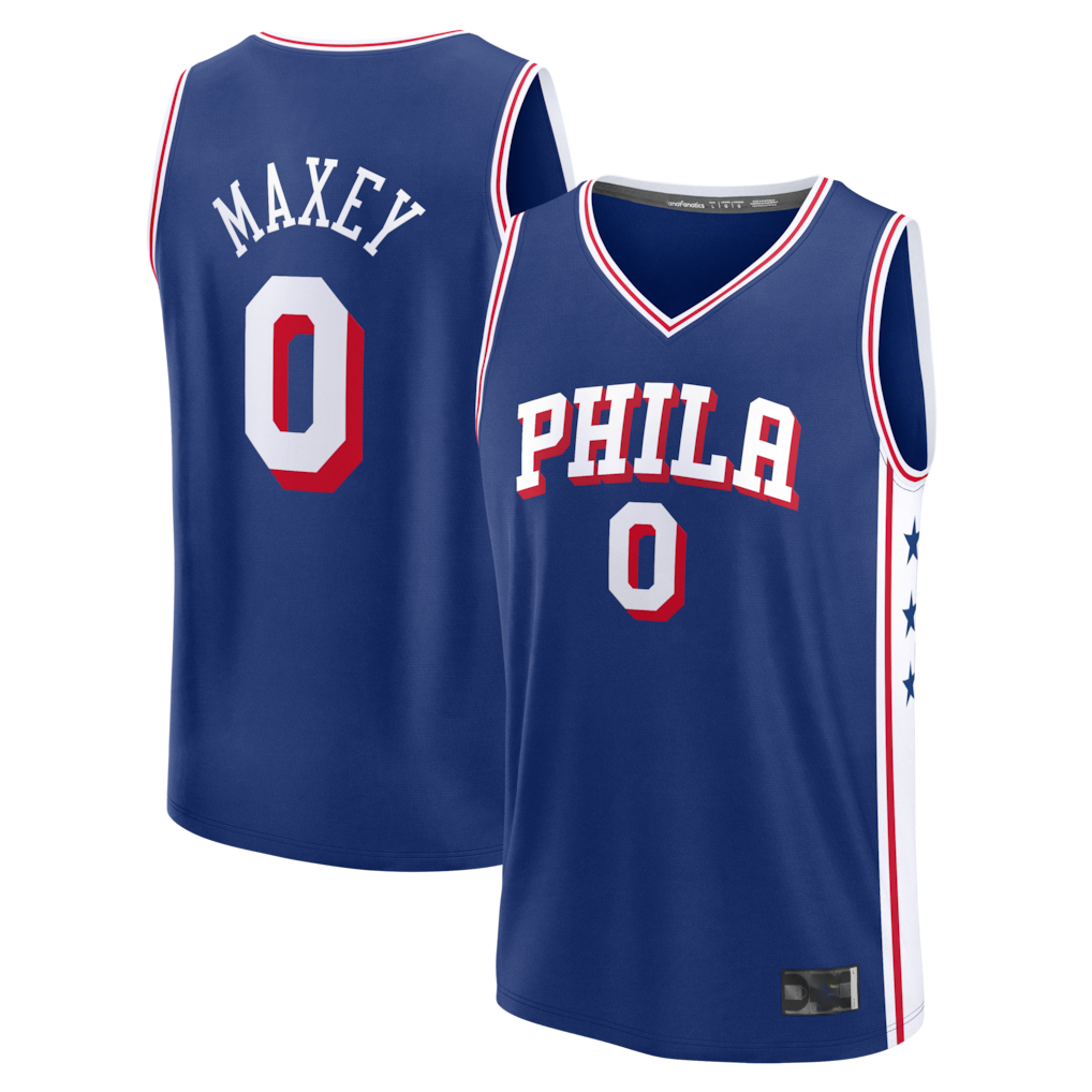 Rebec P.76ers #0 Tyrese Maxey  Royal Fast Break Replica Player Jerseys - Icon Edition