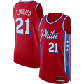 Rebec P.76ers #21 Joel Embiid Jordan Brand Red Authentic Player Jerseys - Statement Edition