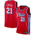 Rebec P.76ers #21 Joel Embiid Jordan Brand Red Swingman Jerseys - Statement Edition
