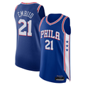 Rebec P.76ers #21 Joel Embiid Royal Authentic Jerseys - Icon Edition