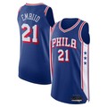 Rebec P.76ers #21 Joel Embiid Royal Authentic Jerseys - Icon Edition