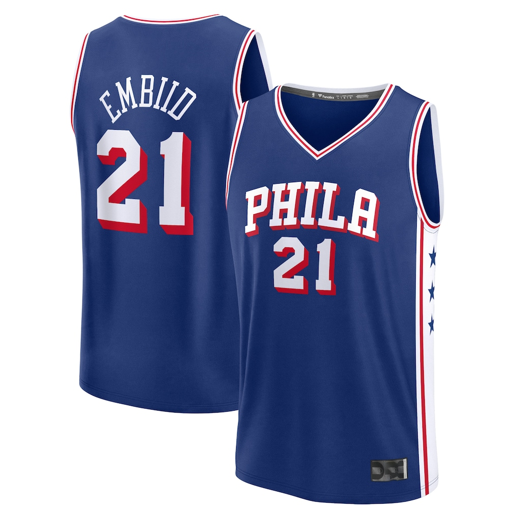 Rebec P.76ers #21 Joel Embiid  Royal Fast Break Replica Jerseys - Icon Edition