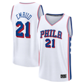 Rebec P.76ers #21 Joel Embiid  White Fast Break Replica Jerseys - Association Edition