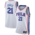 Rebec P.76ers #21 Joel Embiid White Swingman Jerseys - Association Edition