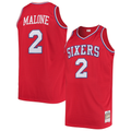 Rebec P.76ers #2 Moses Malone Mitchell & Ness Red 198283 Big & Tall Hardwood Classics Swingman Jerseys