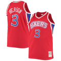 Rebec P.76ers #3 Allen Iverson Mitchell & Ness Red 199697 Big & Tall Hardwood Classics Swingman Jerseys