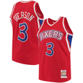 Rebec P.76ers #3 Allen Iverson Mitchell & Ness Red 199697 Hardwood Classics Authentic Jerseys
