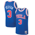 Rebec P.76ers #3 Allen Iverson Mitchell & Ness Royal 199697 Hardwood Classics Swingman Jerseys