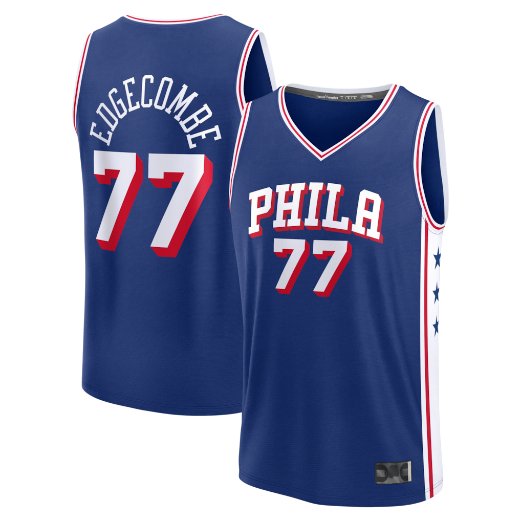 Rebec P.76ers #77 VJ Edgecombe  Royal Fast Break Jerseys - Icon Edition