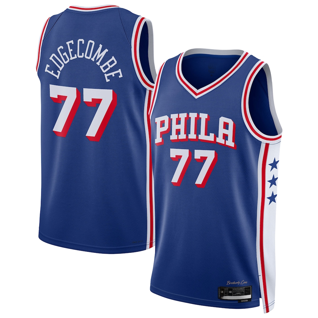 Rebec P.76ers #77 VJ Edgecombe Royal Swingman Jerseys - Icon Edition