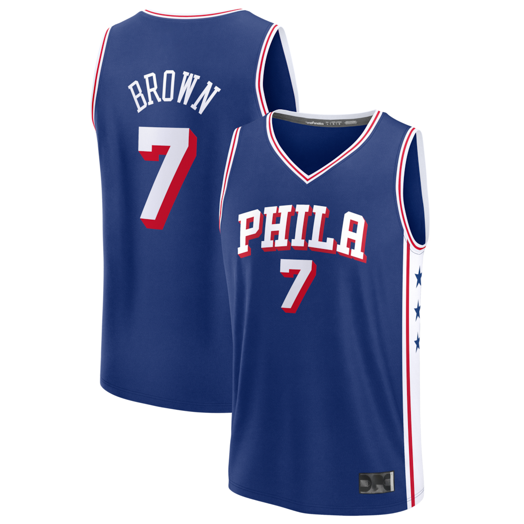 Rebec P.76ers #7 Jaylen Brown Fanatics Royal Fast Break JerseyS - Icon Edition