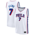 Rebec P.76ers #7 Jaylen Brown  White Fast Break Jerseys - Association Edition