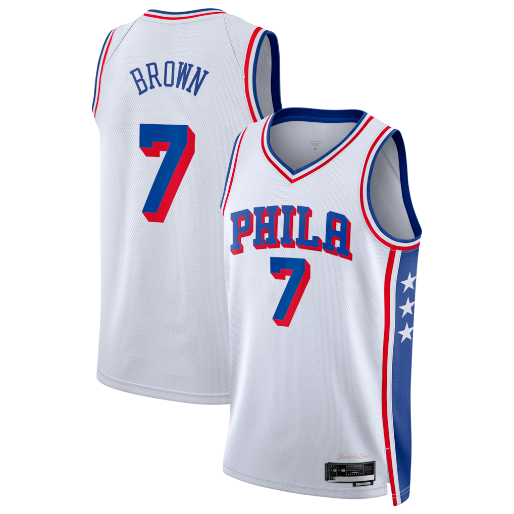 Rebec P.76ers #7 White Swingman Jerseys - Association Edition