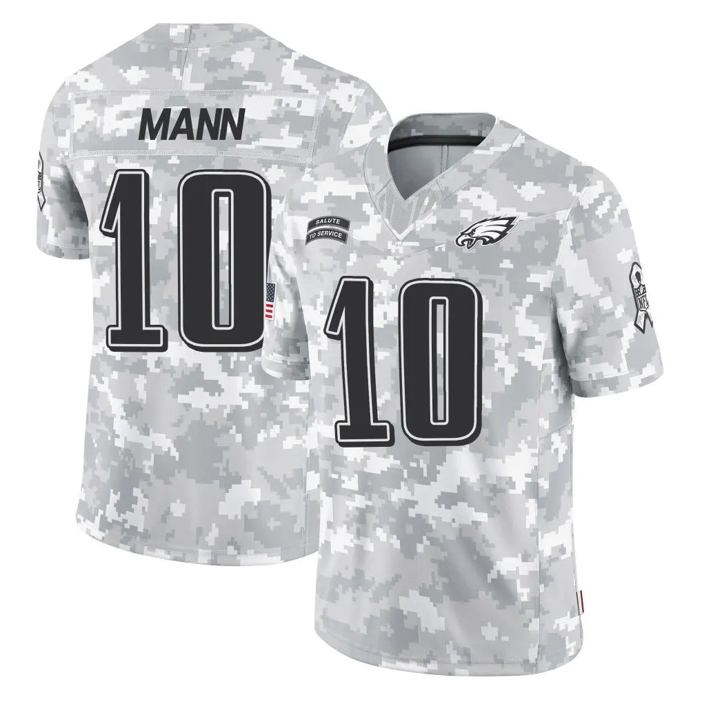 Rebec P.Eagles #10 Braden Mann Player Arctic Camo Salute to Service Limited Game Stitched Jerseys