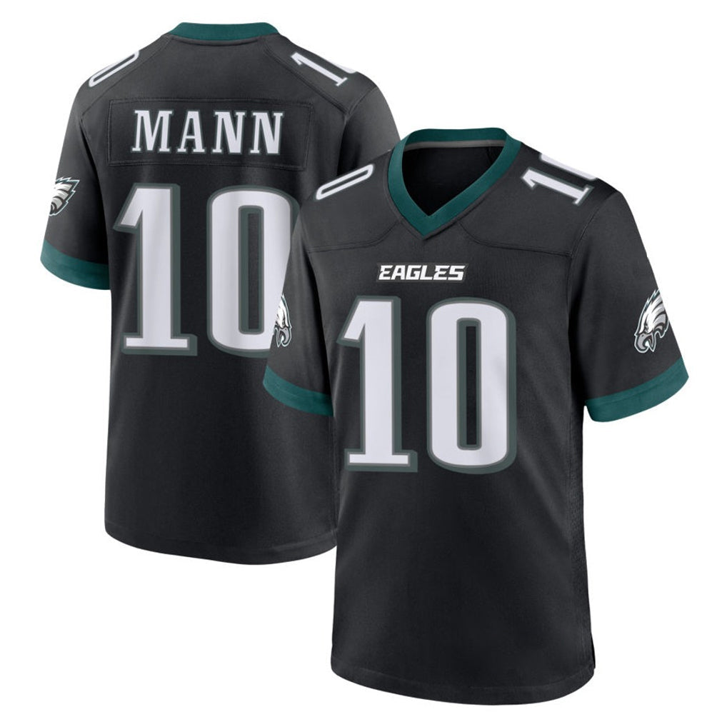 Rebec P.Eagles #10 Braden Mann Player Black Game Home Stitched Jerseys