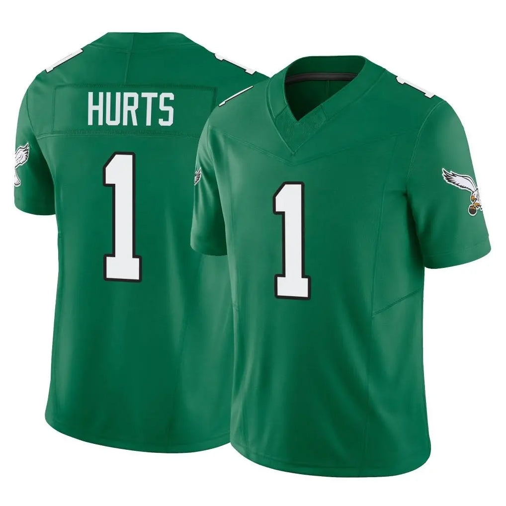 Rebec P.Eagles #1 Jalen Hurts Player Green Kelly Alternate Vapor F.U.S.E. Home Game Stitched Jerseys
