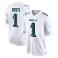 Rebec P.Eagles #1 Jalen Hurts Player White Tundra Fashion Home Game Stitched Jerseys