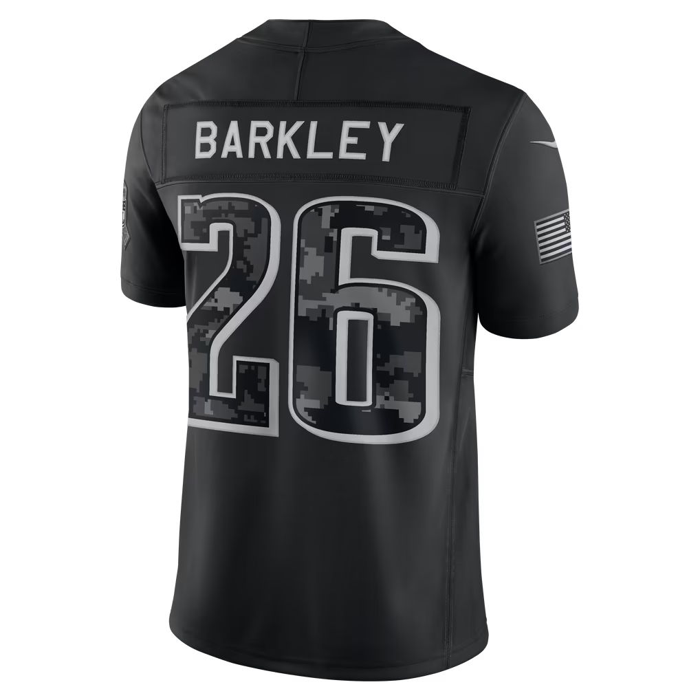 Rebec P.Eagles #26 Saquon Barkley Black 2026 Salute to Service Stitched Limited Jersey