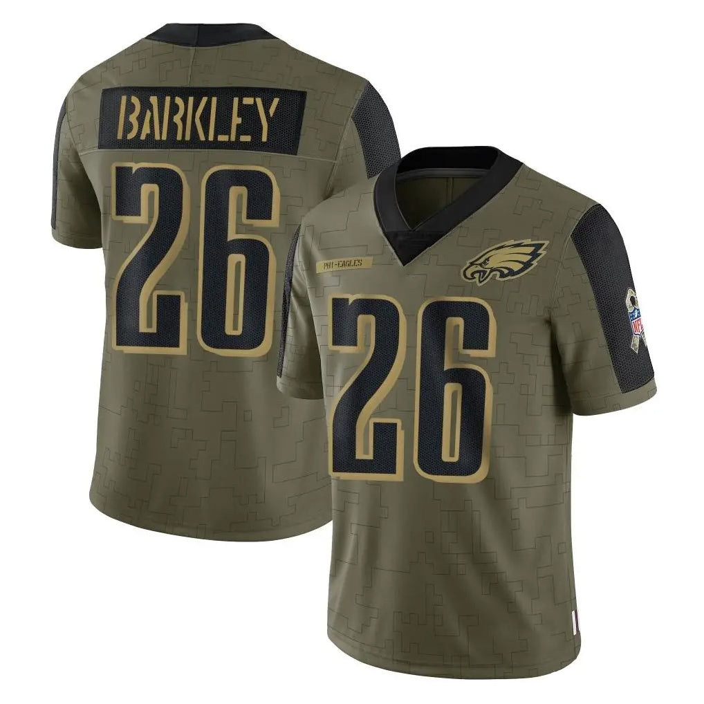 Rebec P.Eagles #26 Saquon Barkley Player Olive Salute To Service Limited Game Stitched Jerseys