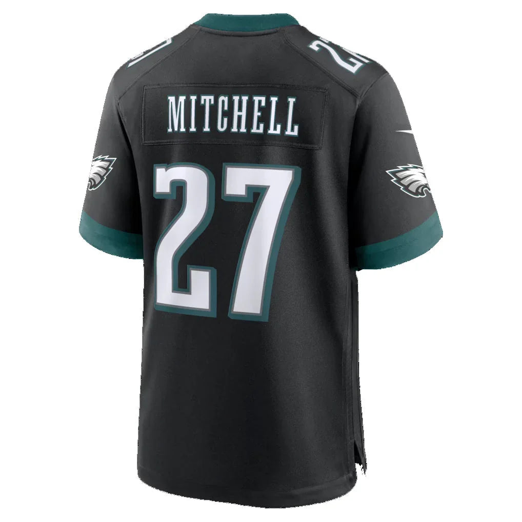 Rebec P.Eagles #27 Quinyon Mitchell Black Alternate Game Jersey
