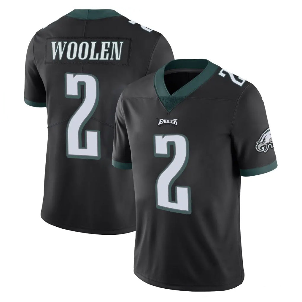 Rebec P.Eagles #2 Riq Woolen Player Black Limited Vapor Untouchable Home Game Stitched Jerseys