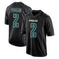 Rebec P.Eagles #2 Riq Woolen Player Carbon Black Fashion Home Game Stitched Jerseys