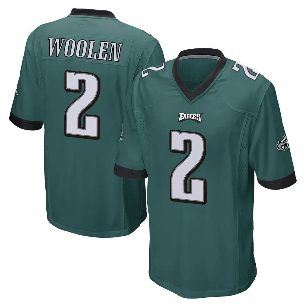 Rebec P.Eagles #2 Riq Woolen Player Team Color Green Home Game Stitched Jerseys
