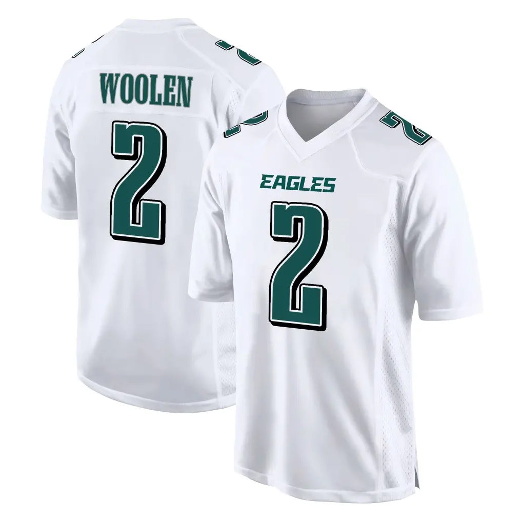 Rebec P.Eagles #2 Riq Woolen Player White Tundra Fashion Home Game Stitched Jerseys