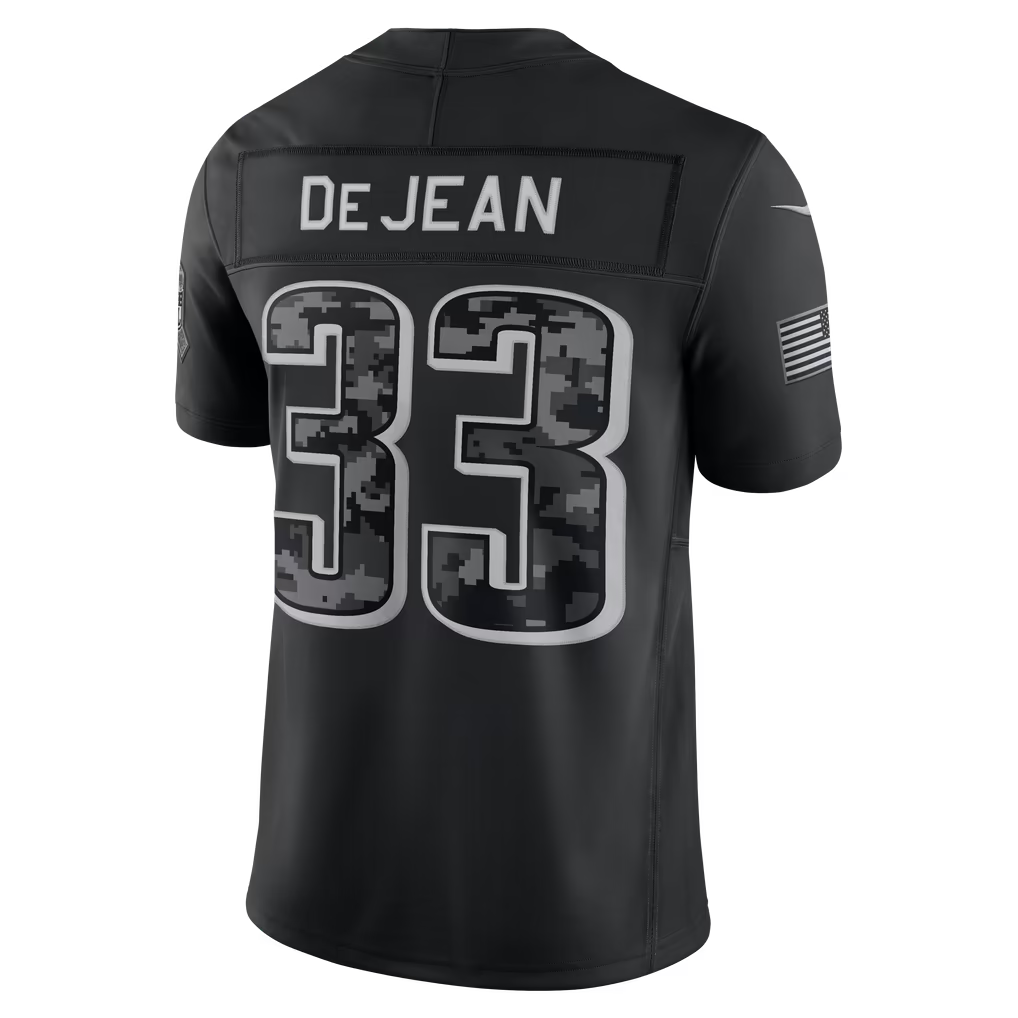 Rebec  P.Eagles #33 Cooper DeJean Black 2026 Salute to Service Stitched Limited Jersey